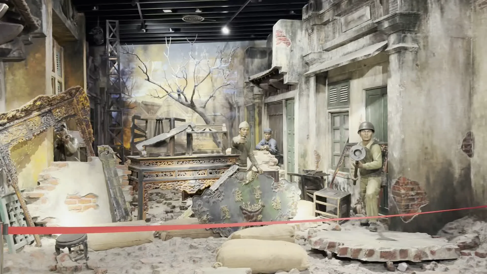 Bảo tàng Lịch sử Quân sự Việt Nam (ベトナム軍事歴史博物館)。Sa bàn Toàn quốc kháng chiến, Hà Nội 1946 (全国抗戦、1946年冬のハノイ市街戦を再現したジオラマ)