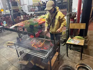 PHỐ NƯỚNG。CHÂN, CÁNH, ĐÙI GÀ, SÚN。LÒNG, DẠ DÀY, BÒ CUỘN。（日本語訳）。焼き物通り。鶏の足、手羽先、鶏もも、軟骨。ホルモン、胃袋、牛肉巻き