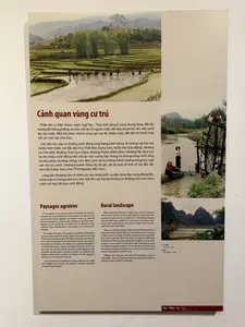 水田は、彼らの特徴的な景観を形成する主要な要素であり、高地の石灰岩地帯、谷間、丘の麓などで地形に合わせて、様々な種類の木々が日陰を作る中で、堤防を築き水を堰き止めるという形で田んぼが作られます。それは、ランソン省の大用水路、カオバン省のホアムオン水路、バクカン省のムオンラー水路、ハザン省のムオンファイ水路、トゥエンクアン省のムオンテン水路、ラオカイ省のムオンタック水路、イエンバイ省のムオンヴァン水路、ホアビン省のムオンビー、ムオンリー、ムオンタック水路、ソンラ省のムオンファイ水路、タインホア省、ゲアン省のコンファイ水路などです。中には数十キロメートルにも及ぶ大きな用水路もあり、広大な田畑一帯を灌漑しています。村は通常、丘の麓に作られ、畑は山の斜面に、そして谷間には多くの緑の木々が植えられ、詩情豊かな山水の絵を創り出しています。水稲栽培は、彼らの典型的な景観の不可欠な要素です。地形に応じて作られた棚田は、石灰質の高地、谷、または丘の麓にあります。それらはさまざまな種類の木々によって日陰になっています。ランソン省のダイ・ムオン、カオバン省のホア・ムオン、バクカン省のムオン・ラ、ハザン省のムオン・ファイ、トゥエンクアン省のムオン・テン、ラオカイ省のムオン・タック、イエンバイ省のムオン・ヴァン、ホアビン省のムオン・ビ、ムオン・リ、ムオン・タック、ソンラ省のムオン・ファイ、タインホア省とゲアン省のコン・ファイなど、いくつかの灌漑システムは数十キロメートルにわたって広がり、広大な水田を灌漑することができます。全体が絵のように美しい風景を構成しています。灌漑された水田は、彼らの典型的な景観を作り出す主要な構成要素です。棚田は、地形に応じて、石灰岩質の高山地域、谷、丘の麓に作られます。さまざまな種類の木が水田に日陰を提供します。主要な灌漑システムには、ランソン省のダイ・ムオン、カオバン省のホア・ムオン、バクカン省のムオン・ラ、ハザン省のムオン・ファイ、トゥエンクアン省のムオン・テン、ラオカイ省のムオン・タック、イエンバイ省のムオン・ヴァン、ホアビン省のムオン・ビ、ムオン・リ、ムオン・タック、ソンラ省のムオン・ファイ、タインホア省とゲアン省のコン・ファイなどがあり、その中には数十キロの長さのものもあります。それらは広大な水田地帯を灌漑します。谷には多くの種類の木が植えられています。この組み合わせが絵のように美しい風景を作り出します