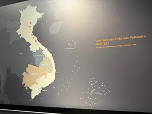 Việt Nam sau Hiệp ước Patenôtre, 06/6/1884（パトノートル条約締結後のベトナム地図、1884年6月6日 / ベトナム軍事歴史博物館の展示）